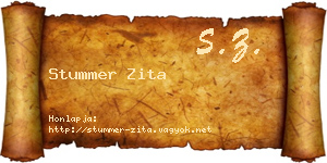 Stummer Zita névjegykártya